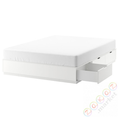 ⭐NORDLI⭐Каркас кровати сящики, белый, 160x200 cm⭐ИКЕА-00349849