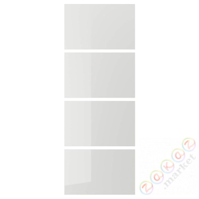 ⭐HOKKSUND⭐4 панели для каркаса Drzв и скольжение, блеск светло-серый, 75x201 cm⭐ИКЕА-30382347