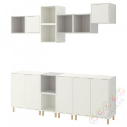 ⭐EKET⭐Комбинация шкафов с ножками, белый/светло-серый, 210x35x210 cm⭐ИКЕА-59386137