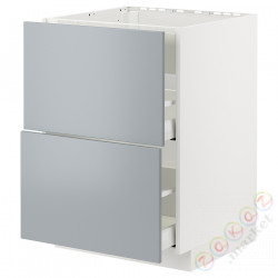 ⭐METOD / MAXIMERA⭐Постоянный шкаф/капюшон zint. с ящиками, белый/Veddinge Серый, 60x60 cm⭐ИКЕА-39477794