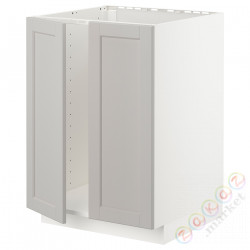 ⭐METOD⭐Шшш раковина/2 Drz, белый/Lerhyttan светло-серый, 60x60 cm⭐ИКЕА-99468070