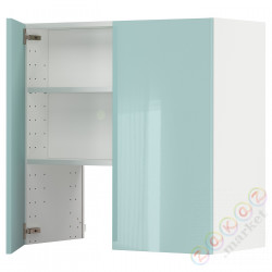 ⭐METOD⭐Шкаф okaнадa сполка/Drzс упражнениями, белый Järsta/блеск светло-бирюзовый, 80x80 cm⭐ИКЕА-99504332