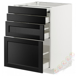 ⭐METOD / MAXIMERA⭐Кабинет ул. сwysuwanym blatem/3шу, белый/Lerhyttan черный морилка, 60x60 cm⭐ИКЕА-49433686