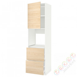 ⭐METOD / MAXIMERA⭐Утром доктора/2fr/2в шу, белый/Askersund яркий узор ясеня, 60x60x220 cm⭐ИКЕА-59465945