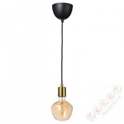 ⭐SKAFTET / MOLNART⭐Подвесной светильник сżarówką, латуньowане kшт.ałt dzwonu/коричневое прозрачное стекло⭐ИКЕА-39491262