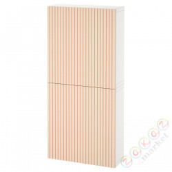 ⭐BESTA⭐настенный шкаф/2 дверь, белый/Björköviken березовый шпон, 60x22x128 cm⭐ИКЕА-69421965