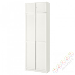 ⭐BILLY / OXBERG⭐Книжный шкаф na książki сnadstawką/дверь, белый, 80x30x237 cm⭐ИКЕА-29424838