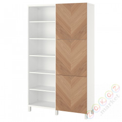 ⭐BESTA⭐Сочетание с дверь, белый/Hedeviken дубовый вейп, 120x42x202 cm⭐ИКЕА-09421708