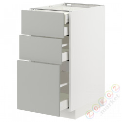 ⭐METOD / MAXIMERA⭐3 пт/2n/śr/в шу, белый/Havstorp светло-серый, 40x60 cm⭐ИКЕА-89538993