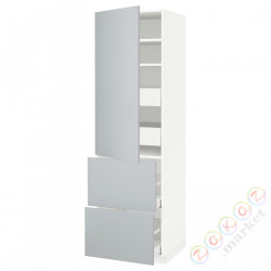 ⭐METOD / MAXIMERA⭐H пополам/4 шу/Drz/2 fr, белый/Veddinge Серый, 60x60x200 cm⭐ИКЕА-19373561