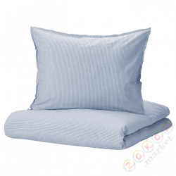 ⭐BERGPALM⭐Poszwa na kołdrę i 2 posвызовki, синий/полосатый, 200x200/50x60 cm⭐ИКЕА-20522616