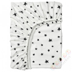 ⭐BUSENKEL⭐Простыня на резинке на резинке, шаблон w gwiazdki/белый, 90x200 cm⭐ИКЕА-10523188