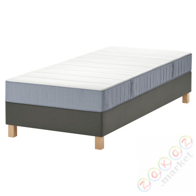 ⭐LYNGOR⭐Континентальная кровать, Vesteröy средняя твердость/светло-синий темно-серый, 90x200 cm⭐ИКЕА-09553119