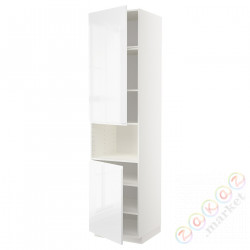 ⭐METOD⭐Ш x В ст микрофон 2Drz/половина, белый/Блеск Voxtorp/белый, 60x60x240 cm⭐ИКЕА-89455469