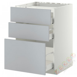 ⭐METOD / MAXIMERA⭐Старший полковник/3fr/3шу, белый/Veddinge Серый, 60x60 cm⭐ИКЕА-09027076