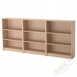 ⭐BILLY⭐Книжный шкаф, дубовый шпон, беленый, 240x28x106 cm⭐ИКЕА-09249949
