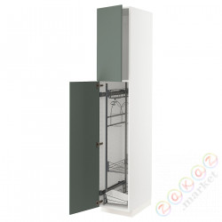 ⭐METOD⭐Высокий шкаф/домашний интерьер, белый/Bodarp серо-зеленый, 40x60x220 cm⭐ИКЕА-69466906