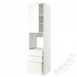 ⭐METOD / MAXIMERA⭐Кабинет высокой температуры/Drz/3 шу, белый/Vallstena белый, 60x60x240 cm⭐ИКЕА-49507451