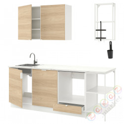 ⭐ENHET⭐Кухня, белый/подражание. дуб, 223x63.5x222 cm⭐ИКЕА-09337743