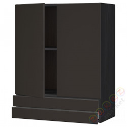 ⭐METOD / MAXIMERA⭐Sза c 2 Drz/2 ящики, черный/Кунгсбака антрацит, 80x100 cm⭐ИКЕА-69457836