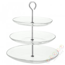 ⭐KVITTERA⭐Patera/3 тарелки, Чистое стекло/нержавеющая сталь⭐ИКЕА-90279842