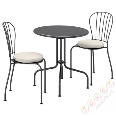 ⭐LACKO⭐Таблица +2 стулья, снаружи, Серый/Frösön/Дувхольмен бежевый⭐ИКЕА-39269016