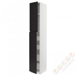 ⭐METOD / MAXIMERA⭐Шкаф, высота 2дверь/4лопата, белый/Upplöv матантрацит, 40x60x240 cm⭐ИКЕА-59493043