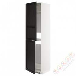 ⭐METOD⭐Шкаф, высокий лед/проживающий, белый/Lerhyttan черный морилка, 60x60x220 cm⭐ИКЕА-09257802