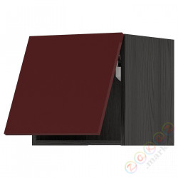 ⭐METOD⭐Шкаф навесной горизонтальный с кнопкой открывания, черный калларп/темно-красно-коричневый блеск, 40x40 cm⭐ИКЕА-09393748