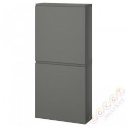 ⭐BESTA⭐настенный шкаф/2 дверь, темно-серый/Västerviken темно-серый, 60x22x128 cm⭐ИКЕА-99508127