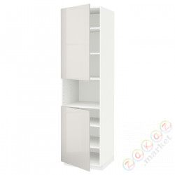 ⭐METOD⭐Ш x В ст микрофон 2Drz/половина, белый/Ringhult светло-серый, 60x60x220 cm⭐ИКЕА-69465469