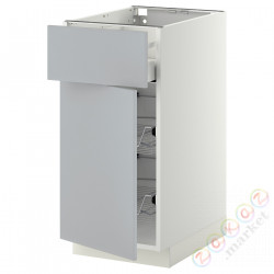 ⭐METOD / MAXIMERA⭐Кабинет stj/доктор/ящики/дверь, белый/Veddinge Серый, 40x60 cm⭐ИКЕА-99463746