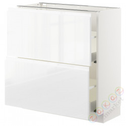 ⭐METOD / MAXIMERA⭐Шкаф/2 шу/, белый/Блеск Voxtorp/белый, 80x37 cm⭐ИКЕА-89255050