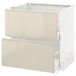 ⭐METOD / MAXIMERA⭐Sсstj 2fr/2в шу, белый/Voxtorpглянцевый светло-бежевый, 80x60 cm⭐ИКЕА-39142904