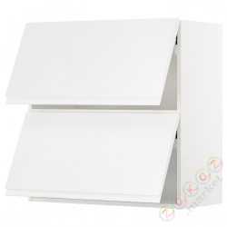 ⭐METOD⭐Горизонтальный шкаф 2 Drzв и открытое касание, белый/Блеск Voxtorp/белый, 80x80 cm⭐ИКЕА-89394541