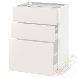 ⭐METOD / MAXIMERA⭐Напольный шкаф с 3 ящики, белый/Веддинге белый, 60x37 cm⭐ИКЕА-19052169