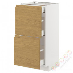 ⭐METOD / MAXIMERA⭐Кабинет stj 2fr/3шу, белый/Voxtorpподражание. дуб, 40x37 cm⭐ИКЕА-69538263