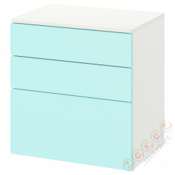 ⭐SMASTAD / PLATSA⭐Комод, 3 ящики, белый/бледно-бирюзовый, 60x42x63 cm⭐ИКЕА-09420153