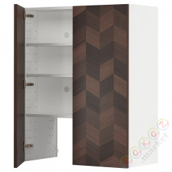 ⭐METOD⭐Шкаф okaнадa сполка/Drzс упражнениями, белый Hasslarp/коричневый шаблон, 80x100 cm⭐ИКЕА-89504257