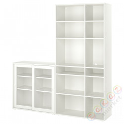 ⭐VIHALS⭐Книжный шкаф/стаканане дверь, белый/Чистое стекло, 190x37x200 cm⭐ИКЕА-19521095