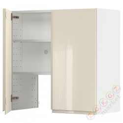 ⭐METOD⭐Шкаф okaнадa сполка/Drzс упражнениями, белый/Voxtorpглянцевый светло-бежевый, 80x80 cm⭐ИКЕА-89504361