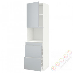 ⭐METOD / MAXIMERA⭐Обувь для микрокомбо дверь/3шу, белый/Veddinge Серый, 60x60x220 cm⭐ИКЕА-49467049