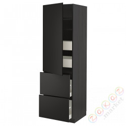 ⭐METOD / MAXIMERA⭐H пополам/4 шу/Drz/2 fr, черный/Кунгсбака антрацит, 60x60x200 cm⭐ИКЕА-39353152