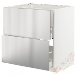 ⭐METOD / MAXIMERA⭐Стандартный злотый + 2 цифры/2шу, белый/Vårsta нержавеющая сталь, 80x60 cm⭐ИКЕА-19329870