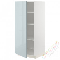 ⭐METOD⭐Высокий шкаф/полки, белый/Kallarp jasnoсерый-синий, 60x60x140 cm⭐ИКЕА-99479422