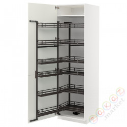 ⭐METOD⭐Высокий шкаф с wysuwaną spiżarką, белый/Havstorp бежевый, 60x60x200 cm⭐ИКЕА-39471966