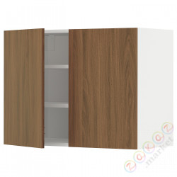 ⭐METOD⭐Навесной шкаф с полками/2 дверь, белый/Tistorp подражаниеacja коричневыйowego орехa, 80x60 cm⭐ИКЕА-59518901