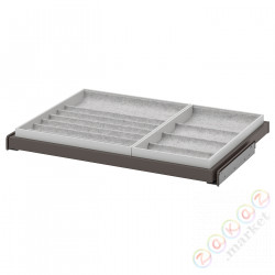 ⭐KOMPLEMENT⭐Выдвижная полка со вставкой, темно-серый/светло-серый, 75x58 cm⭐ИКЕА-39437053