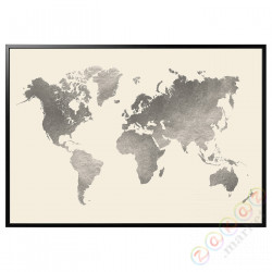 ⭐BJORKSTA⭐Картина в рамке, Мир/черный, 200x140 cm⭐ИКЕА-89508948