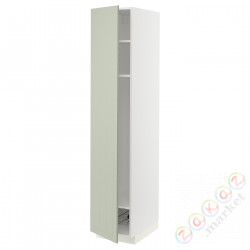 ⭐METOD⭐Высокий шкаф, полки/докторuciany, белый/Stensund светло-зеленый, 40x60x200 cm⭐ИКЕА-49486509